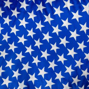 Tecido Cetim Estrelado Branco com Fundo Azul