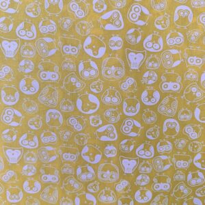 Tricoline 100% Algodão Corujas Amarelo