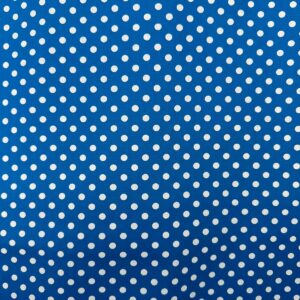 Tricoline 100% Algodão Poá Branco Fundo Azul