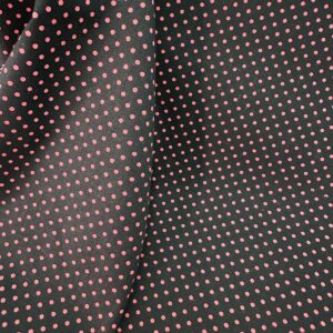 Tricoline 100% Algodão Poá Rosa Fundo Preto