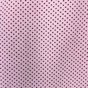 Tricoline 100% Algodão Poá Marrom Fundo Rosa