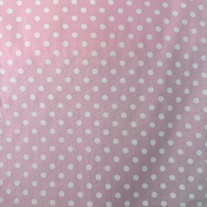 Tricoline 100% Algodão Poá Branco Fundo Rosa