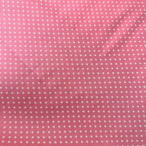 Tricoline 100% Algodão Poá Bege Fundo Rosa