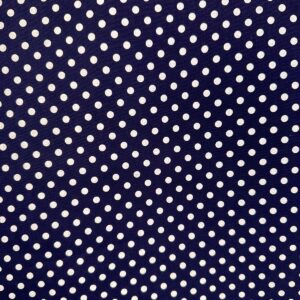 Tricoline 100% Algodão Poá Branco Fundo Azul Marinho