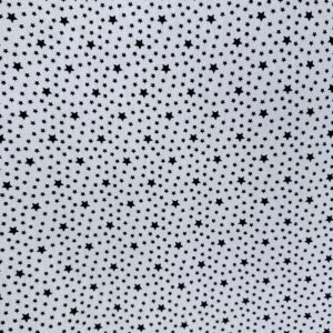 Tricoline 100% Algodão Estrelado Preto Fundo Branco