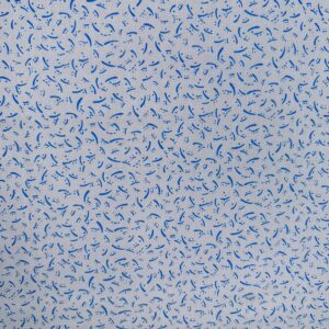 Tricoline 100% Algodão Estampado Azul e Branco