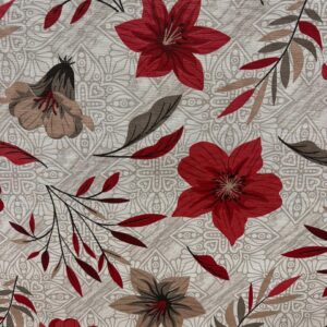 Belize ou Gorgurinho Dohler Estampado Flores Vermelhas