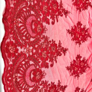 Renda Com Tule Vermelho