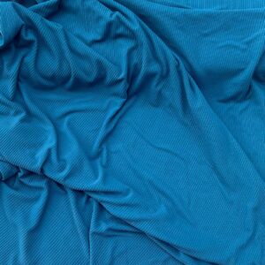 Malha Suede Canelada Azul Petróleo