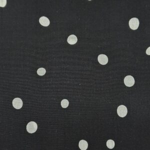 Viscose Estampada Bolinhas Brancas Fundo Preto