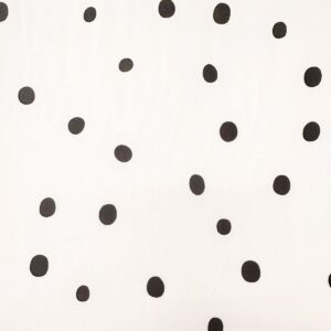 Viscose Estampada Bolinhas Pretas Fundo Off-White
