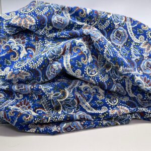 Veludo Cotelê Azul Estampado