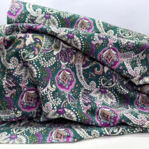Veludo Cotelê Verde Estampado