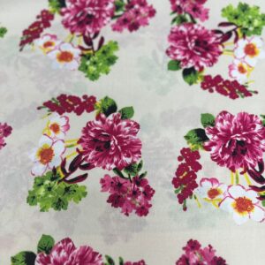 Oxford Estampado Flores Fundo Branco