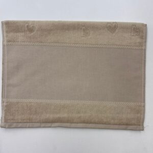 Toalha Lavabo Bege com Detalhes de Coração | Para Pintar