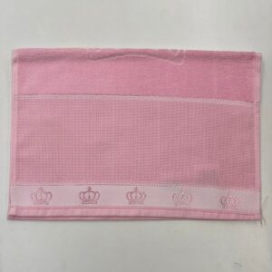 Toalha Lavabo Rosa com Detalhes de Coroa | Para Bordar