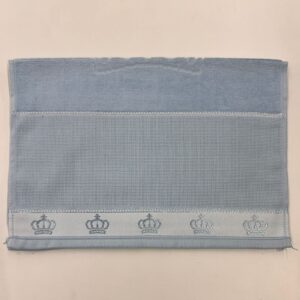 Toalha Lavabo Azul com Detalhes de Coroa | Para Bordar