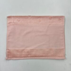 Toalha Lavabo Rosa com Detalhes de Coração | Para Pintar