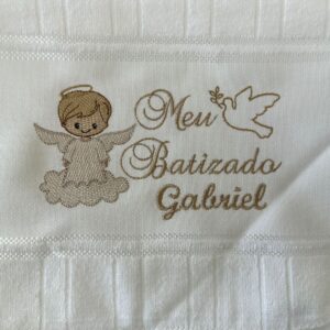 Toalha Batizado - Menino - Personalizada com nome