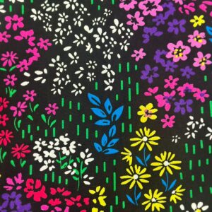 Viscose Estampada Flores Fundo Preto