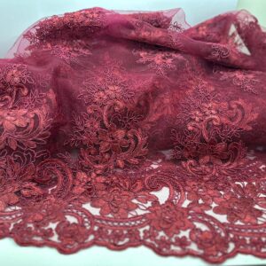 Tule Bordado Marsala