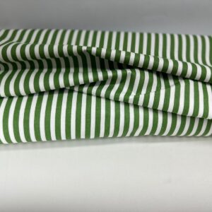 Tricoline 100% Algodão Listrada Verde e Branco