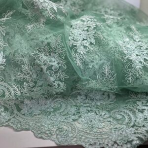 Tule Bordado Verde