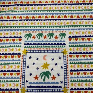 Tricoline Estampada Corações e Estrelas