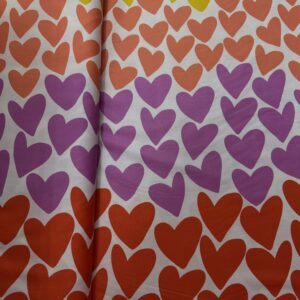 Tricoline Estampada Corações Corações Coloridos