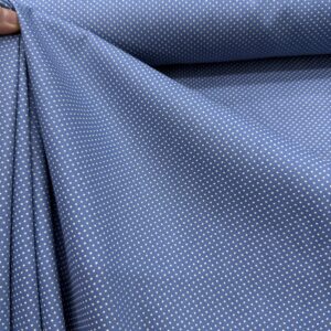 Tricoline Estampada Poazinho Branco Fundo Azul