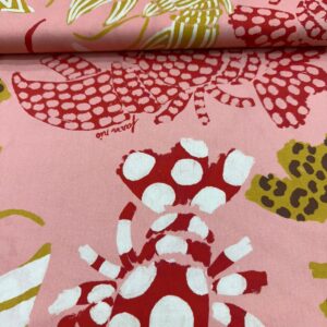 Tricoline Estampada Fundo Rosa