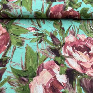 Tricoline Estampada Flor Rosê