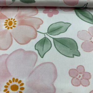 Tricoline Estampada Flores Rosa