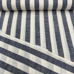 Tricoline Flamê 100% Algodão | Listrada Azul Marinho