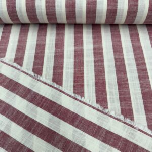 Tricoline Flamê 100% Algodão | Listrada Vermelho