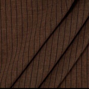 Crepe de Linho (100% poliéster) Risca de Giz | Marrom