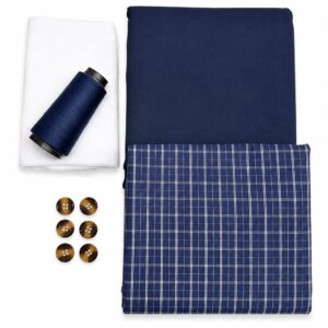 Kit Maratona Casaco Perfeito com Tricoline Fio Tinto | Azul Marinho 3,0 MT